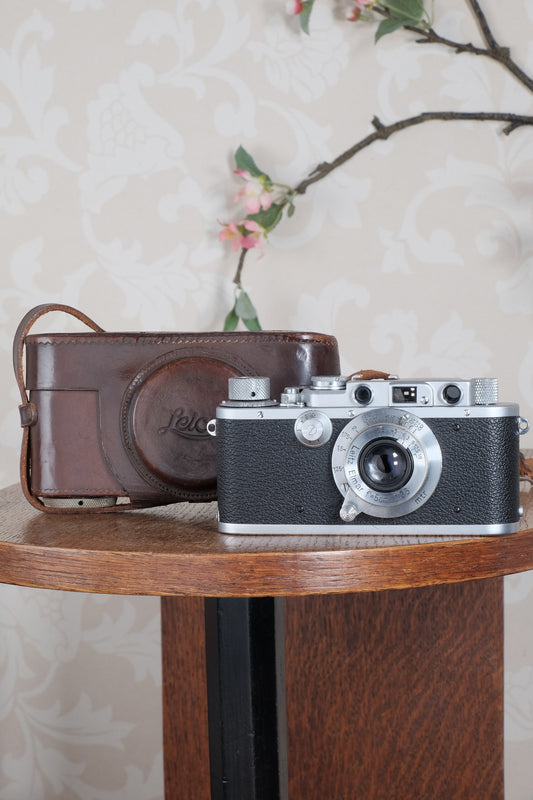 Superb! 1939 LEITZ LEICA IIIa with Elmar lens, case and spool. Freshly Serviced CLA'd! - Leitz- Petrakla Classic Cameras