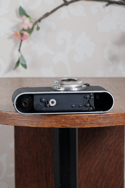 Superb! 1932 BLACK LEITZ LEICA II with Nickel Elmar lens.  Freshly Serviced CLA'd! - Leitz- Petrakla Classic Cameras