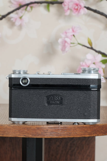 Near Mint! WWII 1943 Zeiss Ikon Contax II with “T” coated f1.5/50 Sonnar lens. CLA'd, Freshly Serviced!