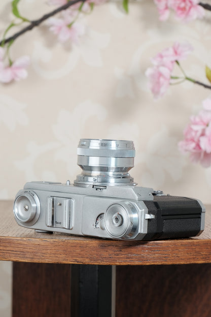 Near Mint! WWII 1943 Zeiss Ikon Contax II with “T” coated f1.5/50 Sonnar lens. CLA'd, Freshly Serviced!