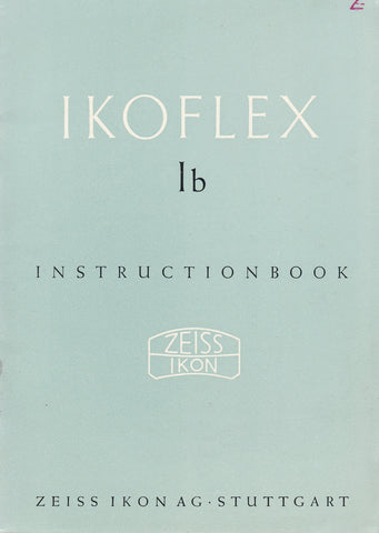 Ikoflex Ib Instruction book (Stuttgart) (Original). Free Shipping!