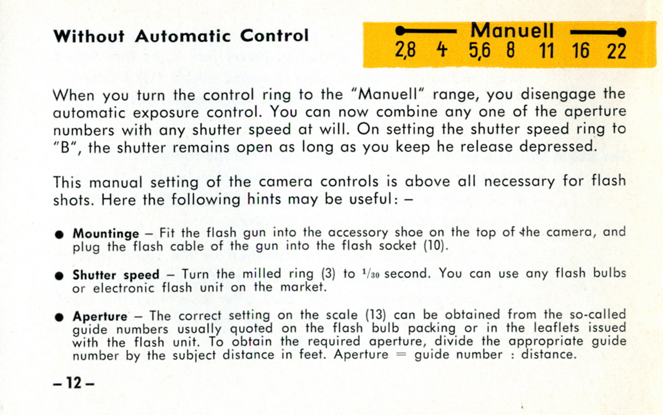 Voigtlander Vito Automatic II, Instructions for use.  (original).