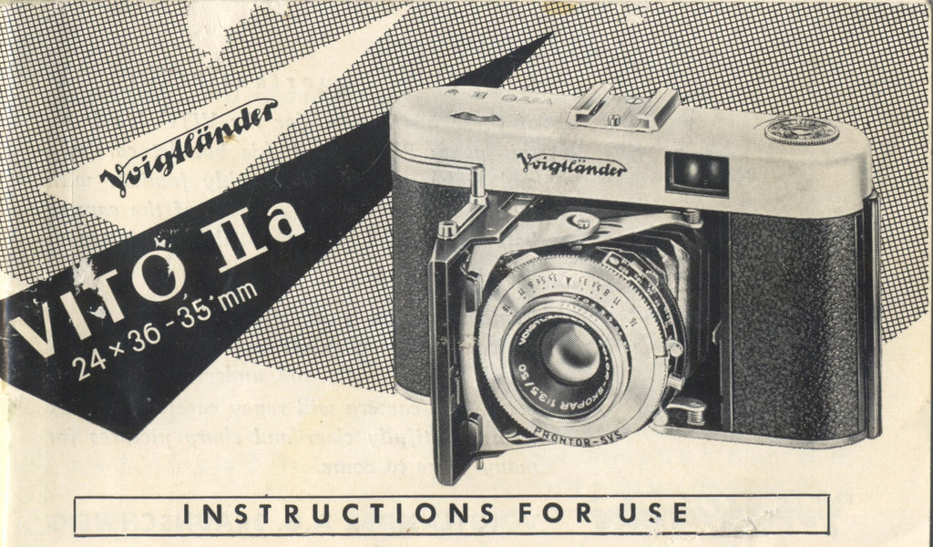 Voigtlander Vito IIa, instructions for use (original). Free Shipping!