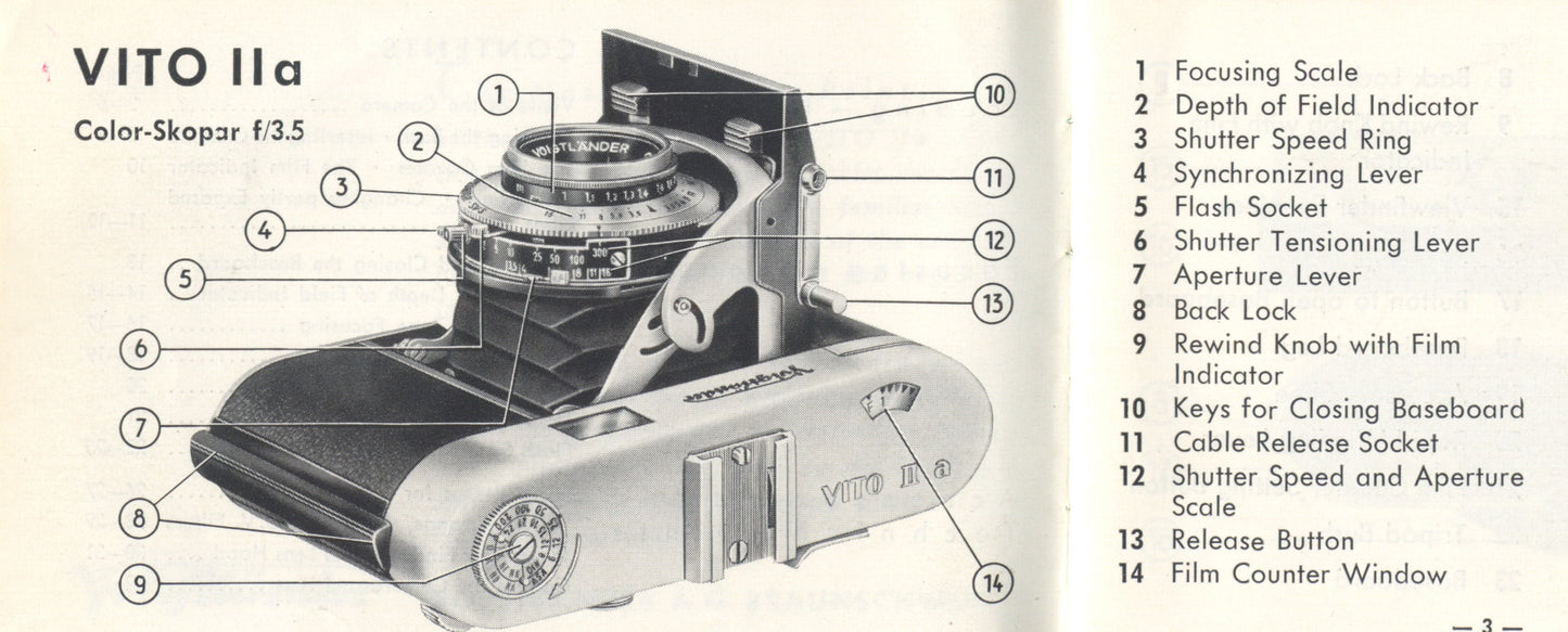 Voigtlander Vito IIa, instructions for use (original).