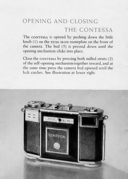 Contessa camera manual (Original). Free Shipping!