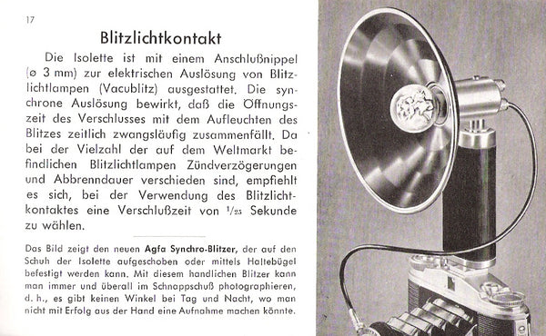 Agfa Isolette I, Gebrauchsanweisung. - Agfa- Petrakla Classic Cameras