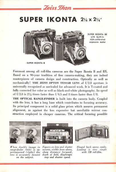 Super Ikonta B Brochure. - Zeiss-Ikon- Petrakla Classic Cameras