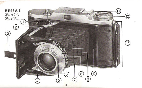 Voigtlander Bessa I Instruction book (original). Free Shipping! - Voigtlander- Petrakla Classic Cameras