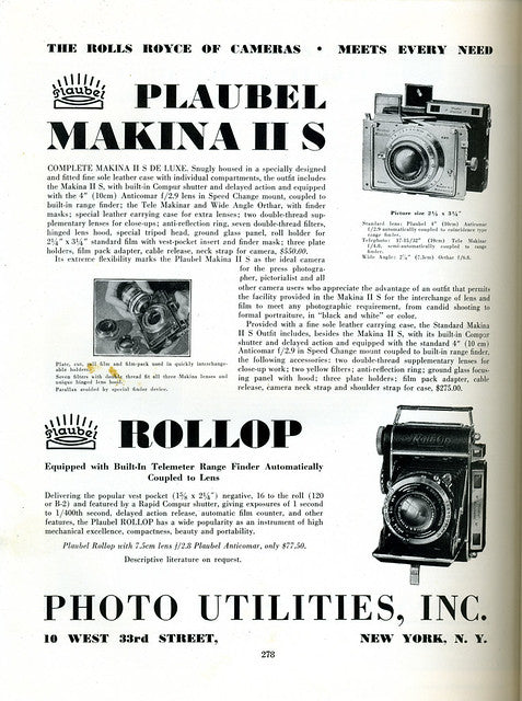 Plaubel Makine IIs Ad - Plaubel- Petrakla Classic Cameras
