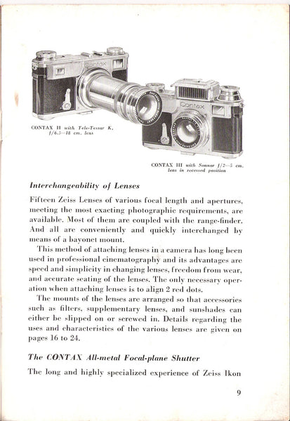 Contax with Zeiss Lenses (English) PDF DOWNLOAD! - Zeiss-Ikon- Petrakla Classic Cameras