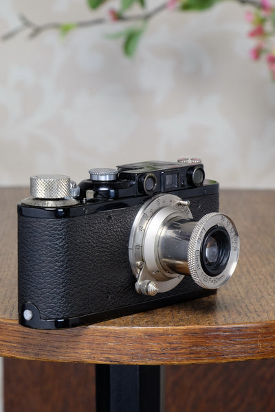 SUPERB! 1933 BLACK LEITZ LEICA II with Nickel Elmar lens. CLA’d, FRESHLY SERVICED! - Leitz- Petrakla Classic Cameras