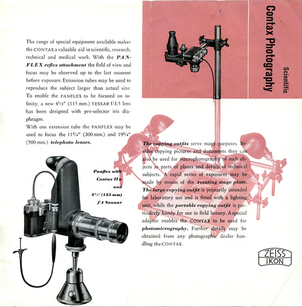 Contax Brochure (Original). Free shipping. - Zeiss-Ikon- Petrakla Classic Cameras
