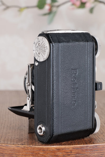 Superb! THE ORIGINAL FIRST VERSION, 1934 Black Kodak Retina, model 117. CLA'd, Freshly Serviced!