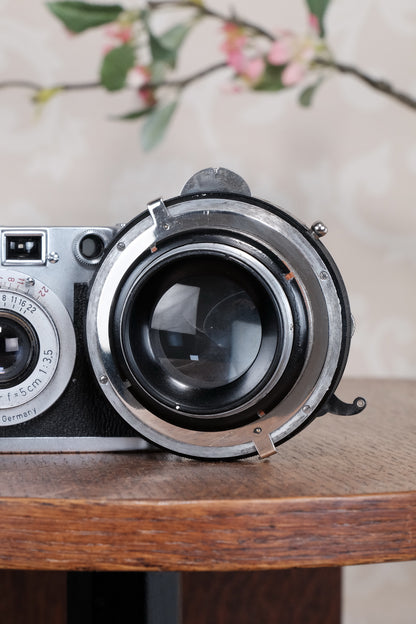 Rare! 1928 Voigtlander 165mm Heliar lens in a freshly Serviced Compur shutter.