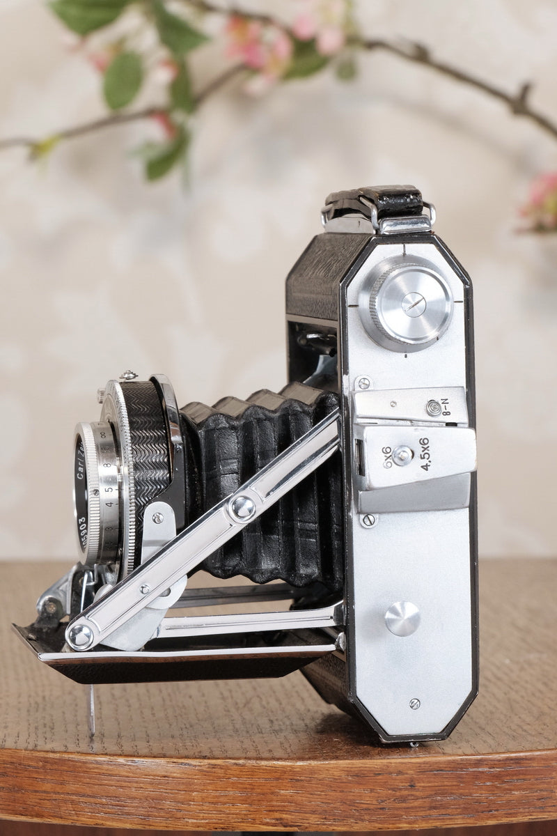 Welta Weltax 6x6 Folder, “T” Coated Carl Zeiss Tessar lens, CLAd, Freshly Serviced!