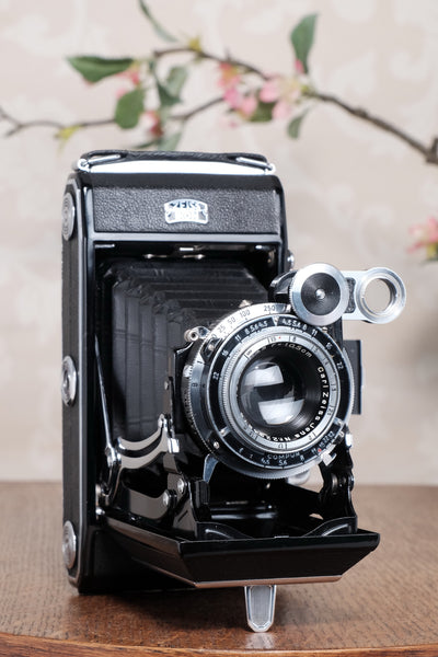 99.9 % MINT! 1938 Zeiss Ikon 6x9 Super Ikonta C with rare original box and mask, CLA’d, Freshly Serviced!