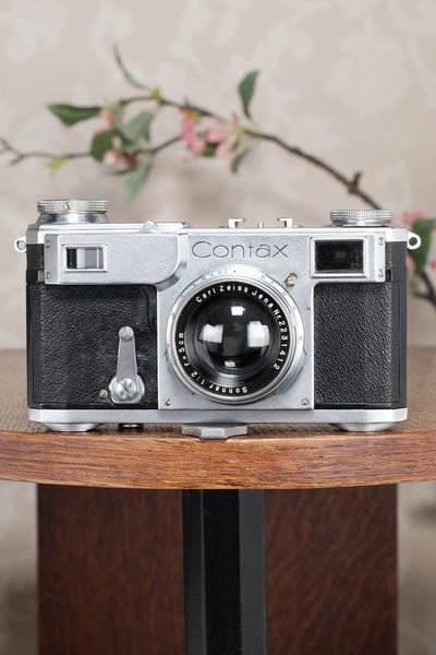 Superb! 1937 Zeiss Ikon Contax II Body and 50mm Zeiss Sonnar lens, CLA'd, Freshly Serviced!