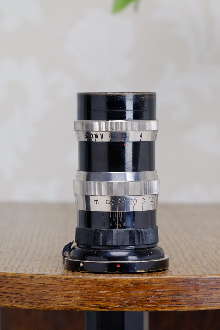 1932 CARL ZEISS Black Lacquer & Nickel 135mm Sonnar lens for Contax I - Carl Zeiss Jena- Petrakla Classic Cameras