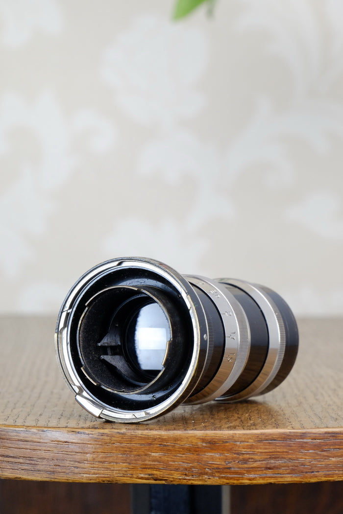 1932 CARL ZEISS Black Lacquer & Nickel 135mm Sonnar lens for Contax I - Carl Zeiss Jena- Petrakla Classic Cameras
