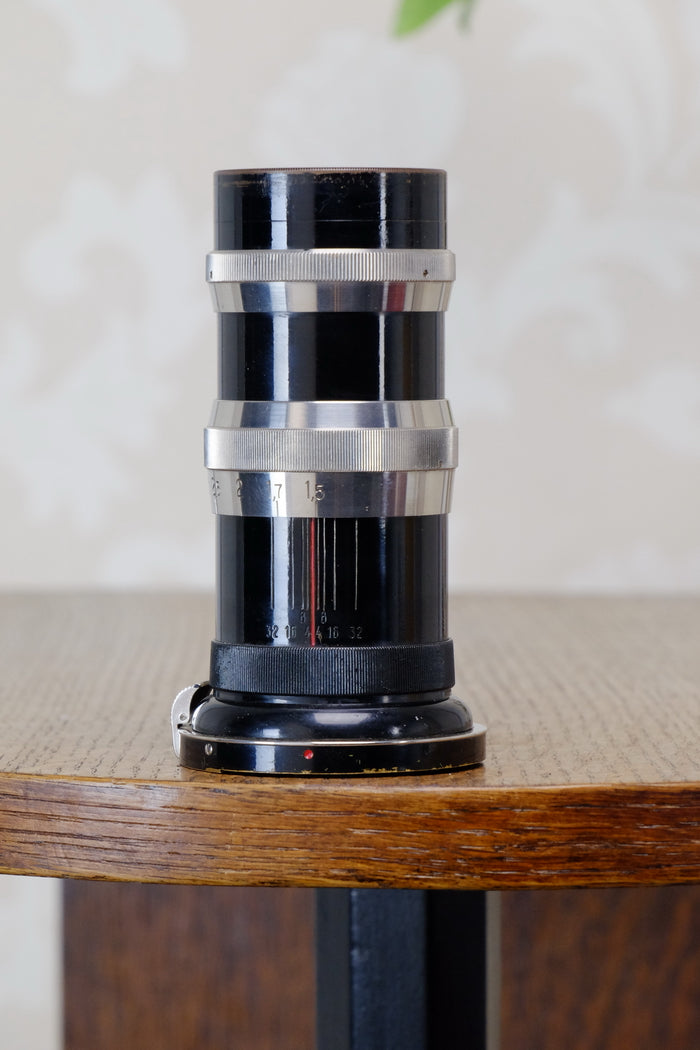 1932 CARL ZEISS Black Lacquer & Nickel 135mm Sonnar lens for Contax I - Carl Zeiss Jena- Petrakla Classic Cameras