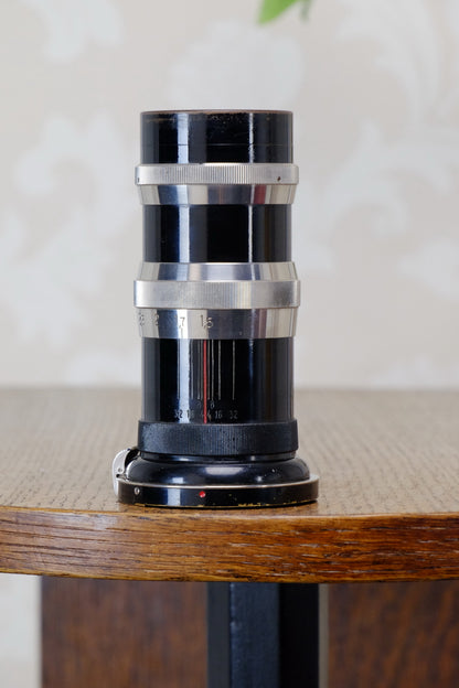 1932 CARL ZEISS Black Lacquer & Nickel 135mm Sonnar lens for Contax I - Carl Zeiss Jena- Petrakla Classic Cameras