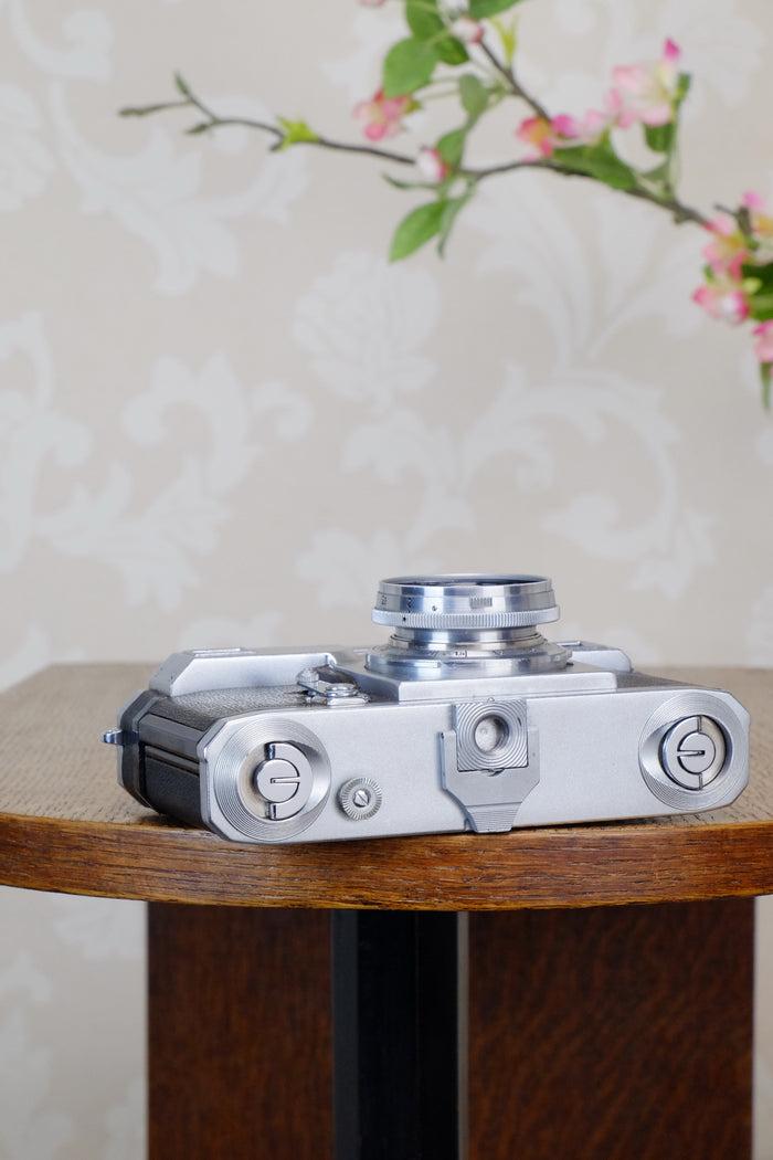 SUPERB! 1942 Zeiss Ikon Contax Camera with Zeiss 2.0/50mm lens, CLA'd, Freshly Serviced! - Zeiss-Ikon- Petrakla Classic Cameras