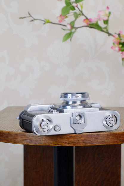 SUPERB! 1942 Zeiss Ikon Contax Camera with Zeiss 2.0/50mm lens, CLA'd, Freshly Serviced! - Zeiss-Ikon- Petrakla Classic Cameras