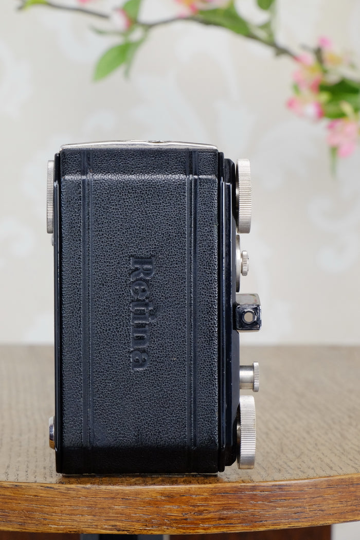 THE ORIGINAL FIRST VERSION, 1934 Black Kodak Retina, model 117, CLA'd, Freshly Serviced! - Kodak- Petrakla Classic Cameras