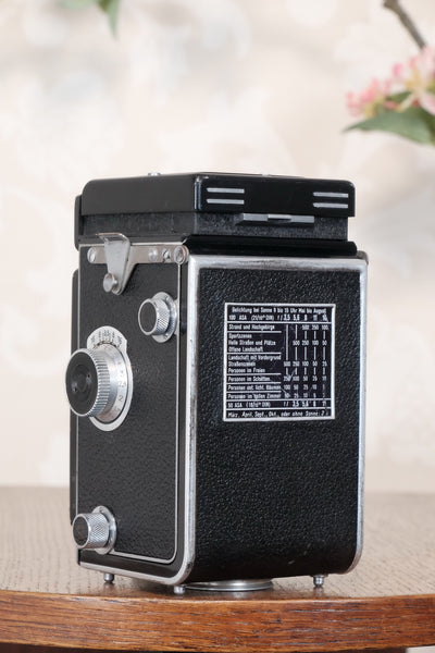 Excellent 1951 Rolleiflex with coated Zeiss Opton Tessar and original case, Freshly Serviced, CLA’d!