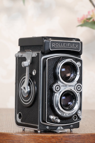 Excellent 1951 Rolleiflex with coated Zeiss Opton Tessar and original case, Freshly Serviced, CLA’d!