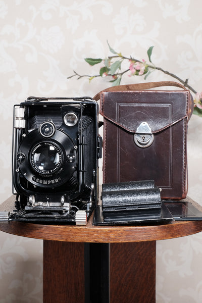 Superb! 1928 Voigtlander Bergheil Camera with Heliar lens and Rollex-Patent Roll-film back, Freshly serviced, CLA'd!