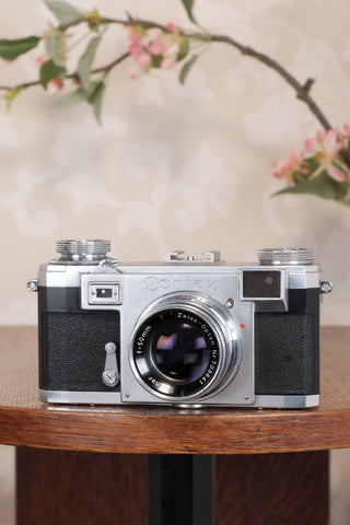 Superb! 1952 Zeiss Ikon Contax IIa with Lens and Original Leather Case. CLA'd, Freshly Serviced!