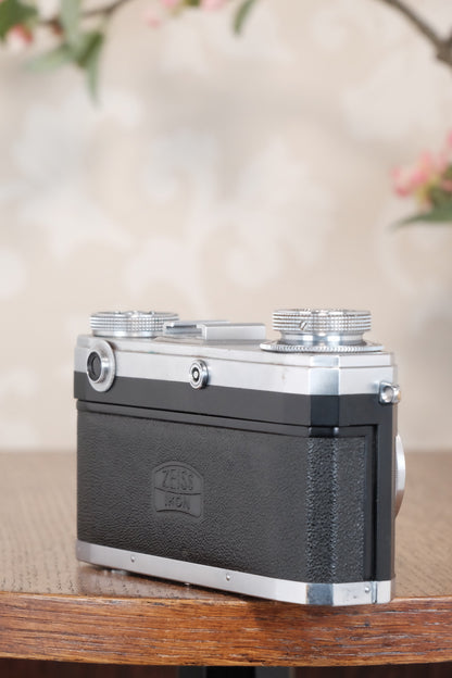 Superb! 1952 Zeiss Ikon Contax IIa with Lens and Original Leather Case. CLA'd, Freshly Serviced!