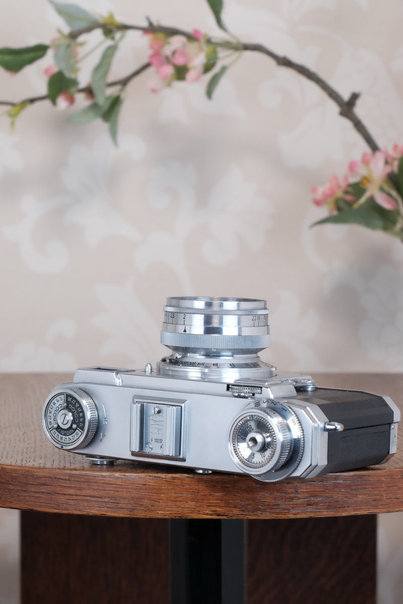 Superb! 1952 Zeiss Ikon Contax IIa with Lens and Original Leather Case. CLA'd, Freshly Serviced!