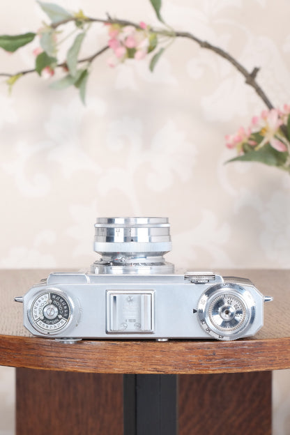 Superb! 1952 Zeiss Ikon Contax IIa with Lens and Original Leather Case. CLA'd, Freshly Serviced!