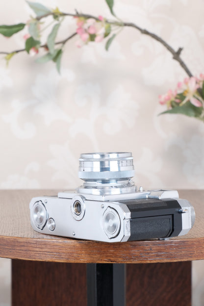 Superb! 1952 Zeiss Ikon Contax IIa with Lens and Original Leather Case. CLA'd, Freshly Serviced!