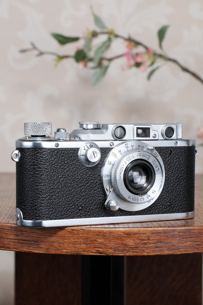 Superb! 1934 Leitz Leica III with Elmar lens & case. Freshly Serviced, CLA'd