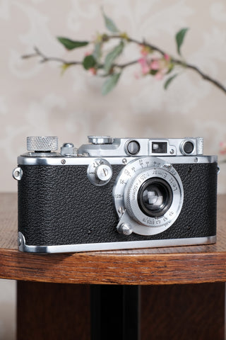 Superb! 1934 Leitz Leica III with Elmar lens & case. Freshly Serviced, CLA'd