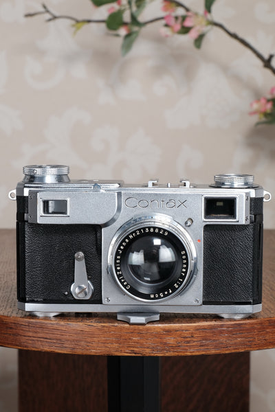 Near Mint! 1937 Zeiss Ikon Contax II Body and 50mm Zeiss Sonnar lens, CLA'd, Freshly Serviced!