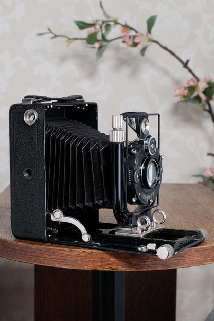 Superb! 1929 Voigtlander Bergheil Camera with Heliar lens. With 120 roll-film back by Rollex-Patent. Freshly serviced CLA’d