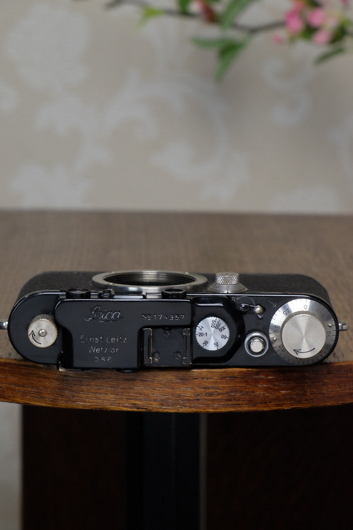 SUPERB! 1935 BLACK LEITZ LEICA III, Freshly Serviced! - Leitz- Petrakla Classic Cameras