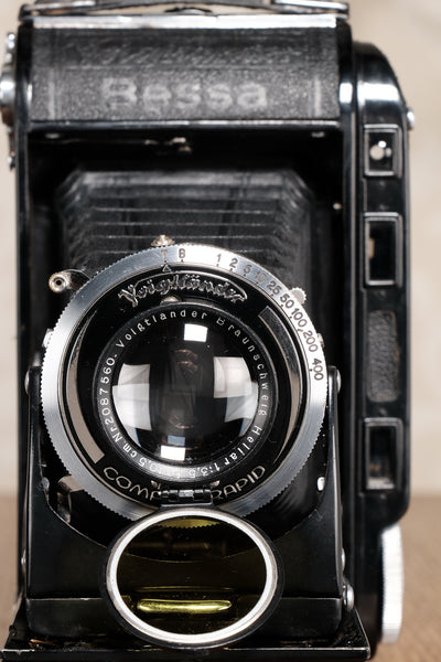 Superb Voigtlander 6x9 Black Bessa rangefinder with Heliar lens! Freshly Serviced, CLA'd.