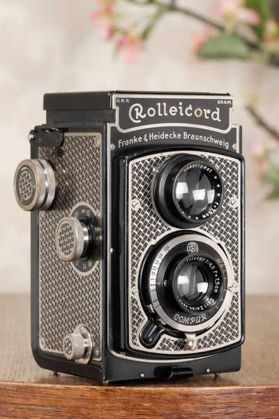Superb! 1935 Art-Deco Nickel-plated Rolleicord CLA’d, Freshly Serviced! - Frank & Heidecke- Petrakla Classic Cameras