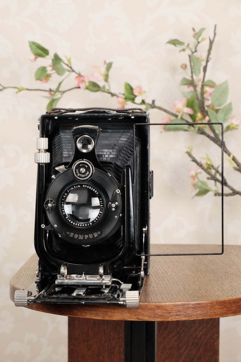 The BIG Voigtlander 10x15cm Bergheil! 10x15 Bergheil Camera with large format 165mm HELIAR LENS! Freshly serviced CLA’d - Voigtlander- Petrakla Classic Cameras