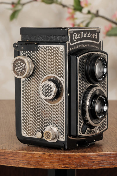 1934 Art-Deco Nickel-plated Rolleicord CLA’d, Freshly Serviced! - Frank & Heidecke- Petrakla Classic Cameras