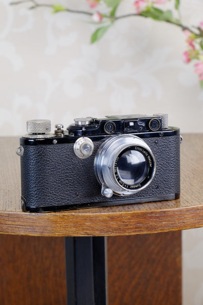 SUPERB! 1932 Black Leitz Leica III,  CLA'd, Freshly Serviced! - Leitz- Petrakla Classic Cameras