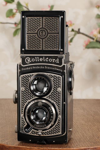 1934 Art-Deco Nickel-plated Rolleicord CLA’d, Freshly Serviced! - Frank & Heidecke- Petrakla Classic Cameras