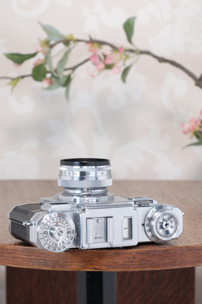 Superb! 1953 Zeiss Ikon Contax IIIa with coated Carl Zeiss 1.5 / 50mm Sonnar lens. CLA'd, Freshly Serviced!