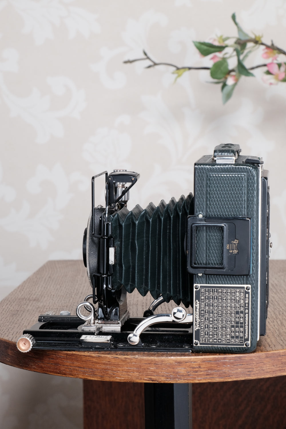 Near Mint! Rare Green Voigtlander 1934 Bergheil Camera (De Luxe) with Heliar lens and 6x9 Rada 120 roll-film back! Freshly serviced, CLA'd!