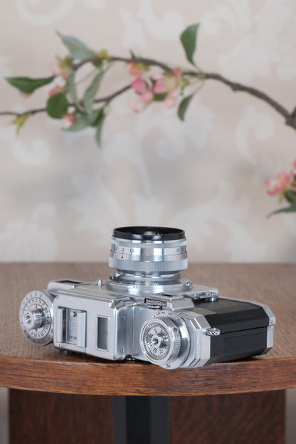 Superb! 1953 Zeiss Ikon Contax IIIa with coated Carl Zeiss 1.5 / 50mm Sonnar lens. CLA'd, Freshly Serviced!